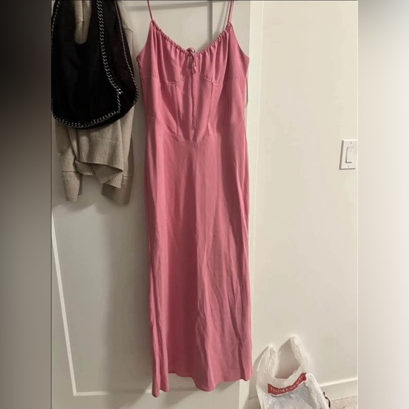 Dynamite pink corset linen blend dress xs - Picture 3 of 4